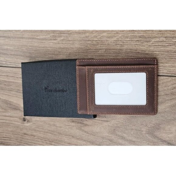 New Slim Wallet Front Pocket Minimalist Leather RFID Blocking Medium Size - Picture 2 of 2